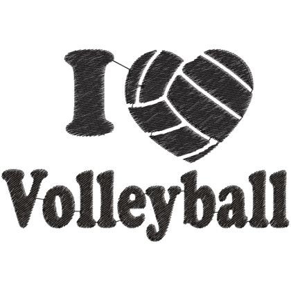 Matriz de Bordado I Love Volleyball